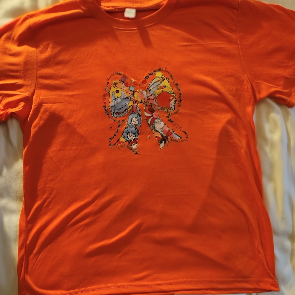 Orange Kids Graphic Bow T-Shirt